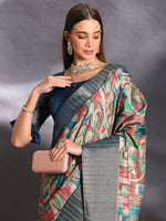Thumbnail for NOZ2TOZ Women's Silk Blend Multi Color Printed Designer Saree With Blouse Piece - Distacart