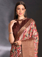Thumbnail for NOZ2TOZ Women's Silk Blend Multi Color Printed Designer Saree With Blouse Piece - Distacart
