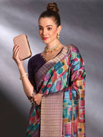 Thumbnail for NOZ2TOZ Women's Silk Blend Multi Color Printed Designer Saree With Blouse Piece - Distacart