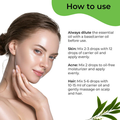 Pilgrim Australian Tea Tree Essential Oil For Hair, Skin Care, Acne & Pimples - Distacart
