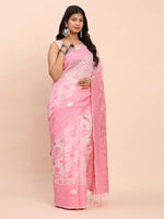 Thumbnail for Astita Linen Cotton Light Pink Saree
