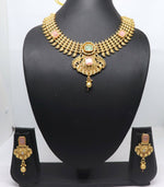 Thumbnail for Joban Fashion Peach&Green Stone Pure Brass With Rajwadi Polish Necklace Set