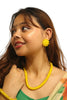 Inhanns Complete Look Crystal Statement 3-Piece Set (Adjustable Necklace + Earrings + Adjustable Bangle ) - Yellow - Distacart