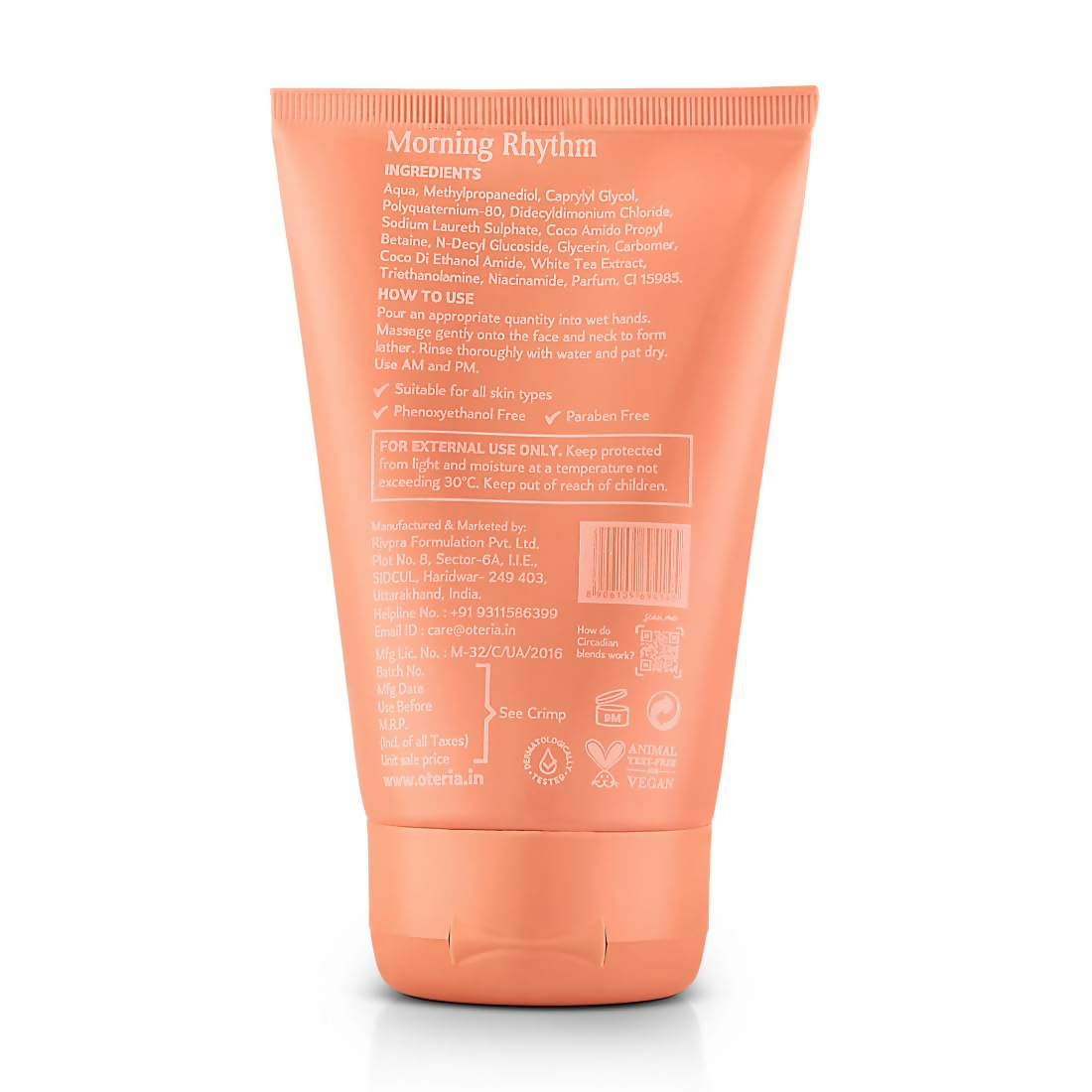 Oteria Premium Clear Skin Face Wash Infused With White Tea Extracts For Glowing And Brightening Skin - Distacart