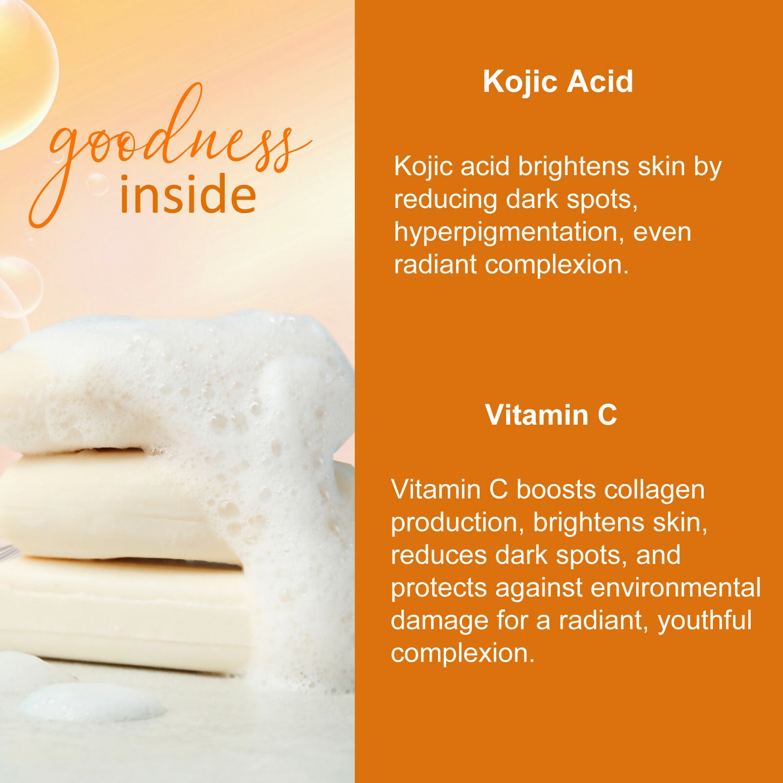 Globus Naturals Glutathione Skin Lightening Soap Enriched with Kojic Acid & Vitamin C, E, Reduces Dark Spots, Wrinkles & Fine Lines