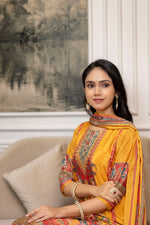 Thumbnail for Embroidered & Printed Kurta With Palazzo & Printed Dupatta, Mustard - Hiral Fashion - Distacart