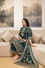 Thumbnail for Embroidered & Printed Kurta With Palazzo & Printed Dupatta, Teal - Hiral Fashion - Distacart