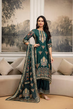 Thumbnail for Embroidered & Printed Kurta With Palazzo & Printed Dupatta, Teal - Hiral Fashion - Distacart