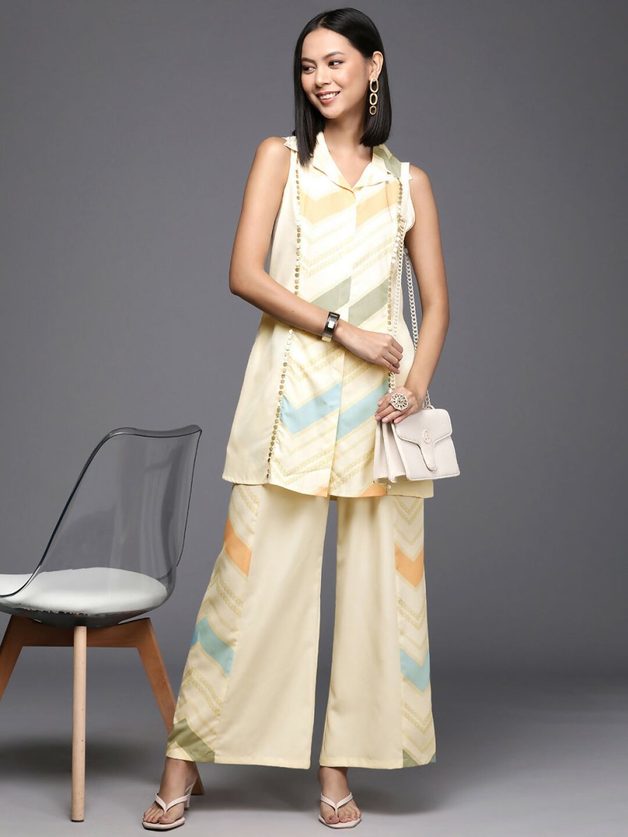 Ahalyaa Women's Traditional Wear Co-ods - Off-white - Distacart