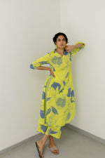 Thumbnail for Floral Printed Rayon Co-ords et (Lime Green) - Hiral Fashion