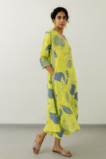 Thumbnail for Floral Printed Rayon Co-ords et (Lime Green) - Hiral Fashion