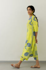 Thumbnail for Floral Printed Rayon Co-ords et (Lime Green) - Hiral Fashion