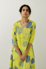 Thumbnail for Floral Printed Rayon Co-ords et (Lime Green) - Hiral Fashion