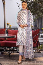 Thumbnail for Women's Floral Printed Knee Length Rayon Kurti And Pant Set With Printed Dupatta (White) - Hiral Fashion