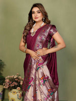 Thumbnail for Anaita Maroon Paithani Gala Silk Saree With Blouse - Distacart
