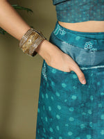 Thumbnail for Astita Cotton Sea Green Saree