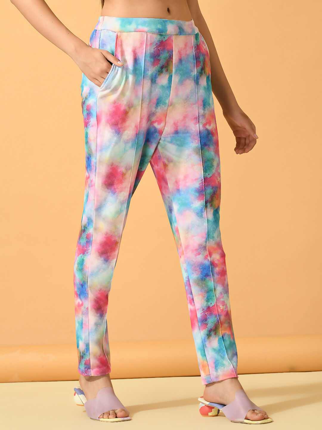 Myshka Women's Multi Printed Coat With Trousers - Distacart