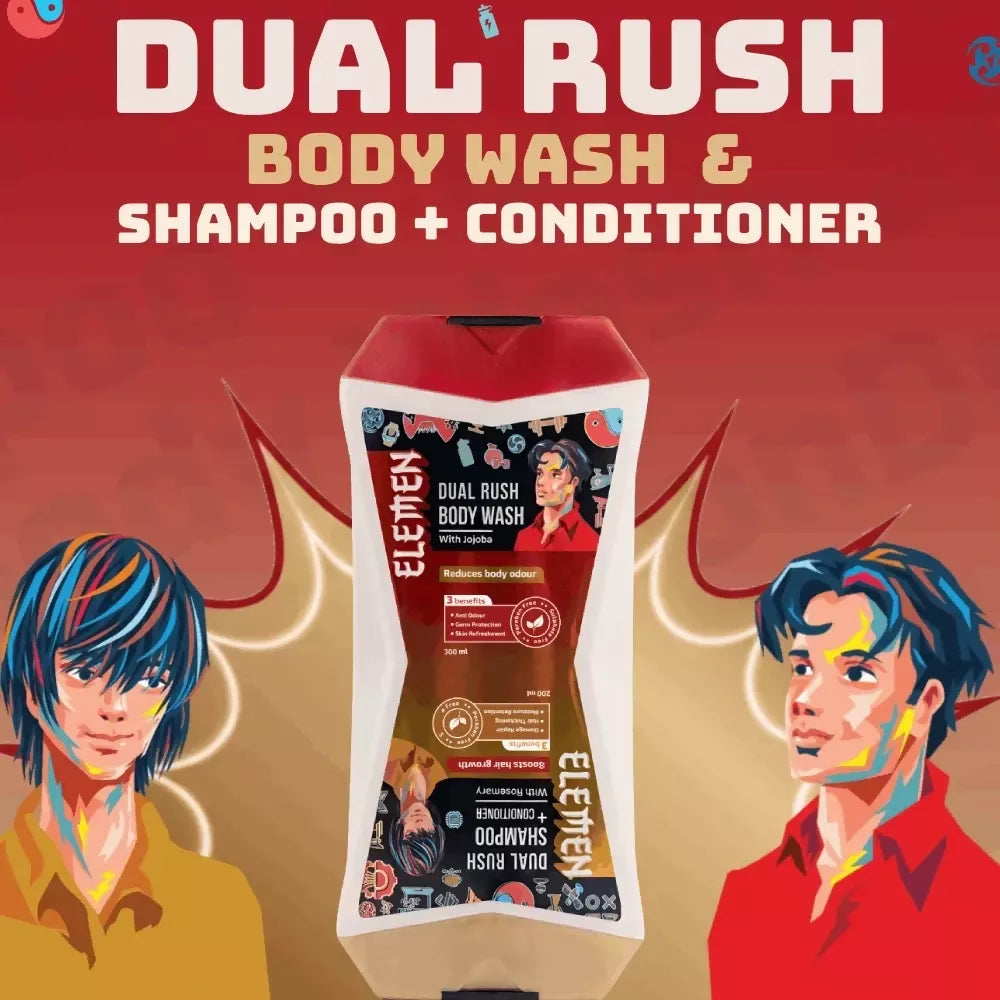 Elemen Dual Rush – Body Wash + Shampoo & Conditioner with Jojoba and Rosemary - Distacart