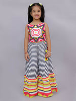 Thumbnail for Lil Drama Shor-Gul Multicolor Top and Pant Set For Girls