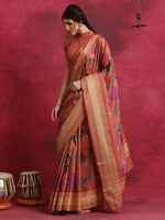 Thumbnail for NOZ2TOZ Women's Cotton Blend Rust Printed Designer Saree With Blouse Piece - Distacart