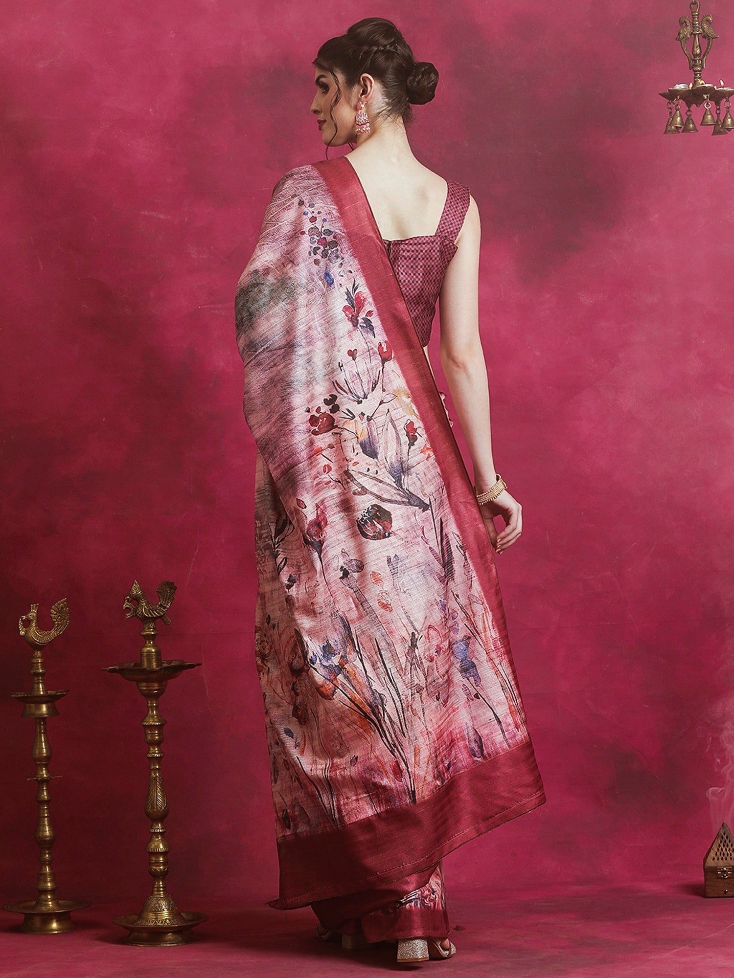 NOZ2TOZ Women's Cotton Blend Multi Color Printed Designer Saree With Blouse Piece - Distacart