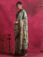 Thumbnail for NOZ2TOZ Women's Cotton Blend Sea Green Printed Designer Saree With Blouse Piece - Distacart