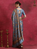 Thumbnail for NOZ2TOZ Women's Cotton Blend Grey Printed Designer Saree With Blouse Piece - Distacart
