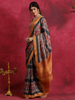 Thumbnail for NOZ2TOZ Women's Cotton Blend Black Printed Designer Saree With Blouse Piece - Distacart