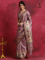 Thumbnail for NOZ2TOZ Women's Cotton Blend Mauve Printed Designer Saree With Blouse Piece - Distacart