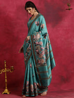 Thumbnail for NOZ2TOZ Women's Cotton Blend Blue Printed Designer Saree With Blouse Piece - Distacart