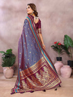 Thumbnail for Aastha Fashion Grey Kalamkari Silk Weaving Saree - Distacart