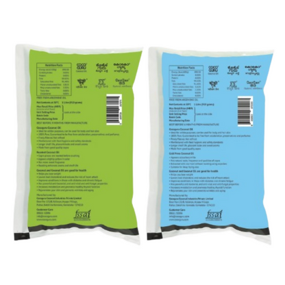 Cocoguru Coconut Oil Pouch (High Grade + Cold Pressed Combo) - Dista