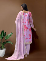 Thumbnail for Prazu Fashion Lavender Organza Embroidery Coding Sequin Salwar Suit