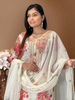 Thumbnail for Prazu Fashion White Organza Embroidery Coding Sequin Salwar Suit