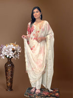 Thumbnail for Prazu Fashion White Organza Embroidery Coding Sequin Salwar Suit