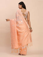 Thumbnail for Astita Linen Cotton Peach Saree