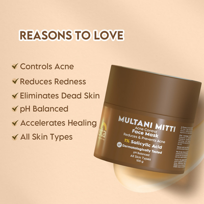 Clensta Multani Mitti Acne Control Face Mask - Distacart