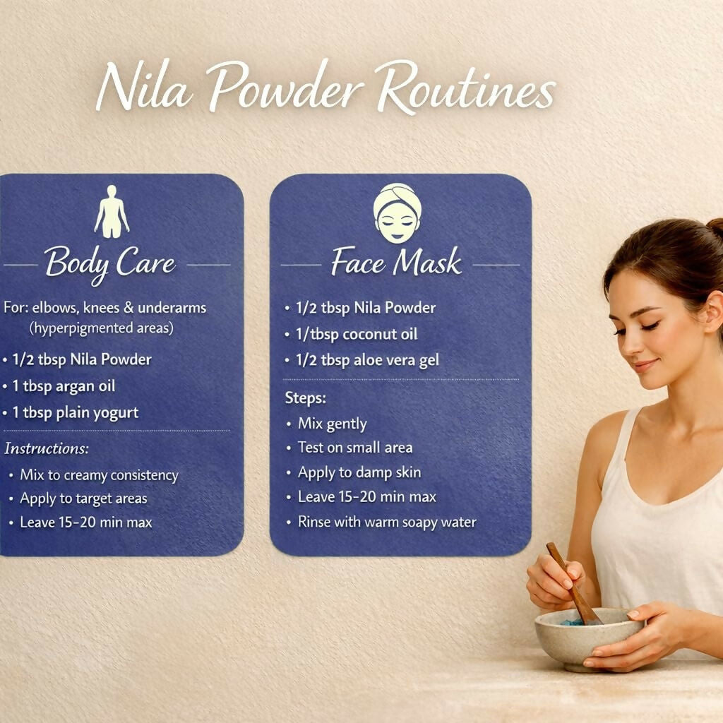 Bare Alpha Moroccan Nila Powder – 100% Natural Indigo Blue Powder - Dista