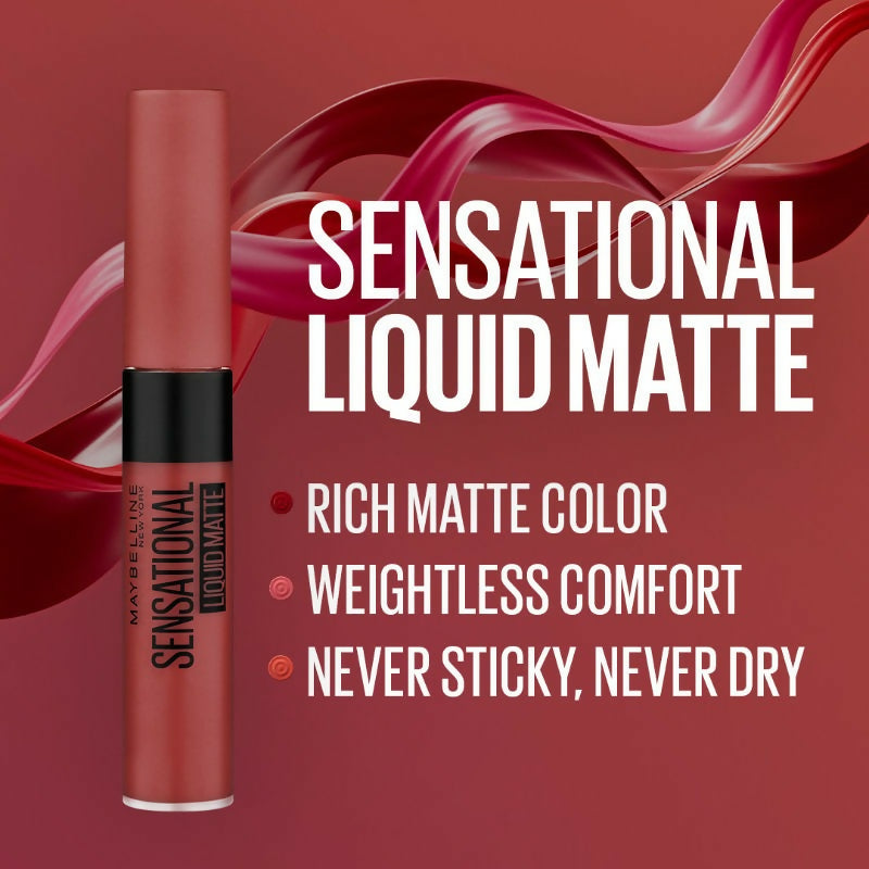 Maybelline New York Sensational Liquid Matte Lipstick - 11 Made Easy - Distacart
