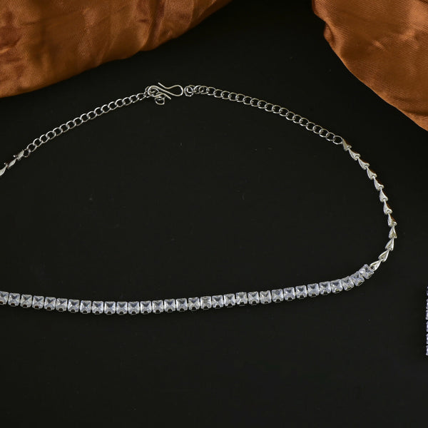 Joban Fashion Women Silver White Ad Necklace Set With Earrings - Distacart