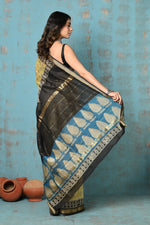 Thumbnail for Very Much Indian Tyohaar - Chanderi Cotton Natural Dye Handblock Printed Saree - Yellow - Distacart