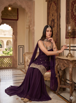 Thumbnail for Teeya Creation Elegant Purple Ethnic Suit Set With Dupatta - Dista