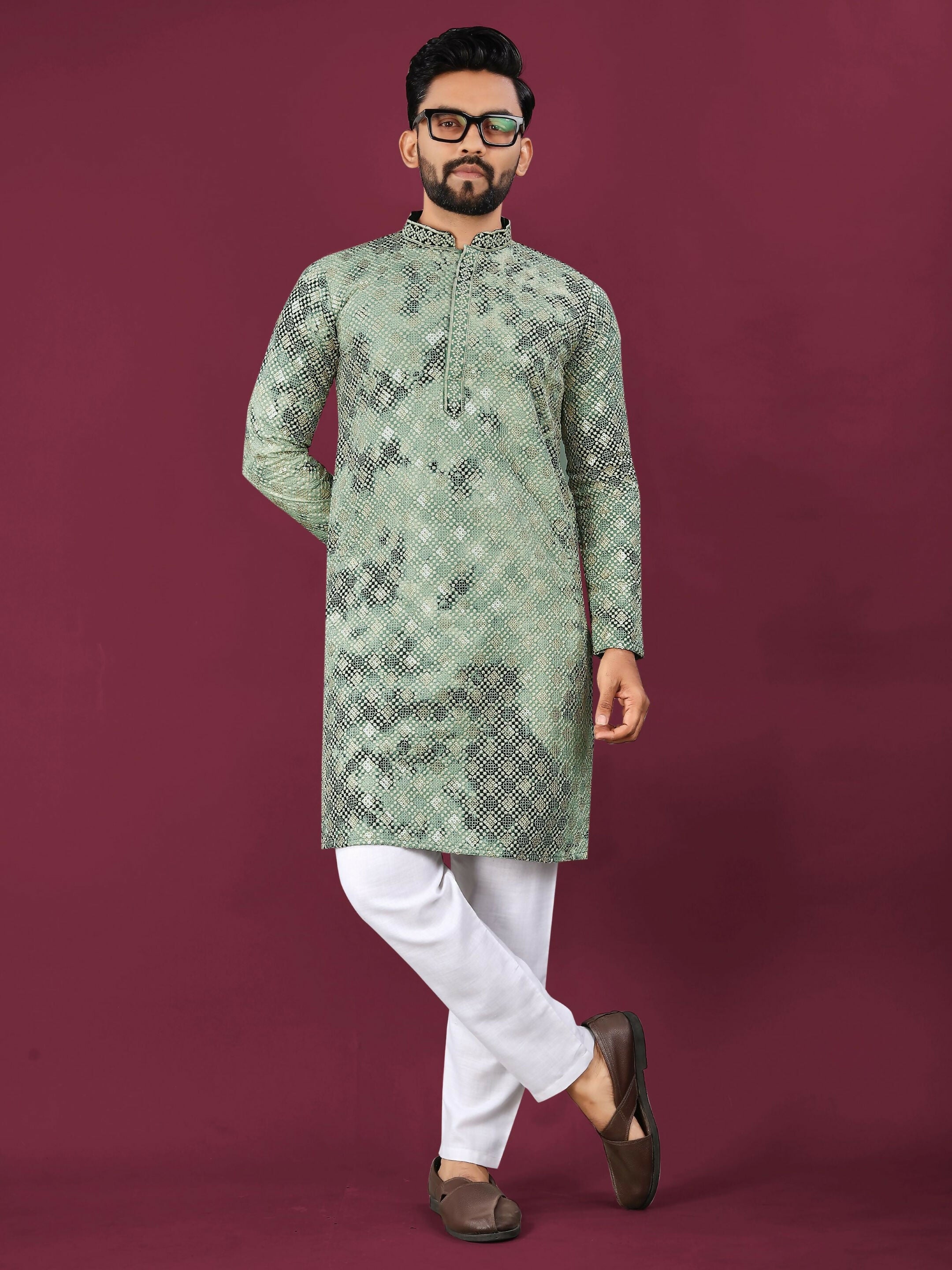 Anaita Green Chikankari Work Viscose Rayon Straight Kurta - Distacart