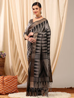 Thumbnail for NOZ2TOZ Women's Silk Cotton Grey Woven Design Designer Saree With Blouse Piece - Distacart