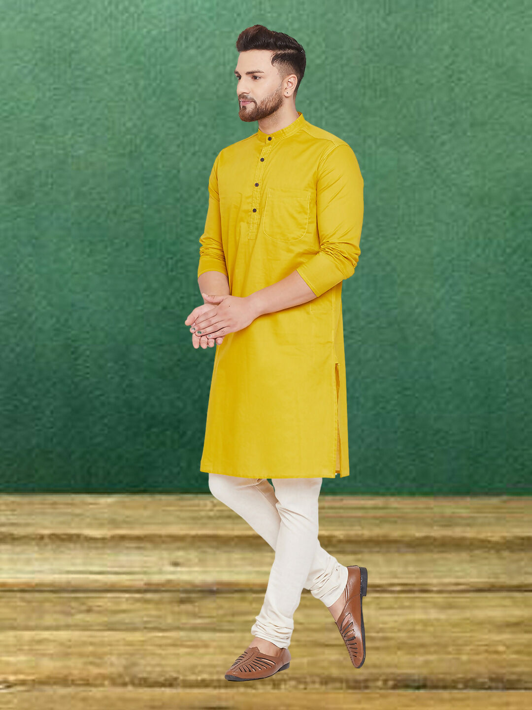Even Apparels Men's Pure Cotton Yellow Kurta - Distacart