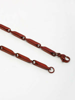Thumbnail for NVR Men's Handcrafted Maroon Rhodium Plated Chain - Distacart