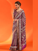 Thumbnail for NOZ2TOZ Women's Silk Blend Pink Printed Designer Saree With Blouse Piece - Distacart