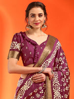 Thumbnail for NOZ2TOZ Women's Silk Blend Pink Printed Designer Saree With Blouse Piece - Distacart