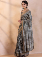 Thumbnail for NOZ2TOZ Women's Silk Blend Grey Printed Designer Saree With Blouse Piece - Distacart