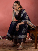 Thumbnail for NOZ2TOZ Women's Silk Blend Purple Printed Designer Saree With Blouse Piece - Distacart